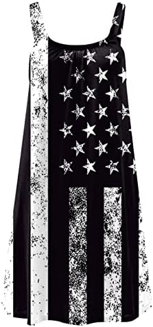 Kuaileya Сонце се облекува Ден на независност за жени мода Американец 4 на јули Елегантен О врат без ракави чипка нагоре
