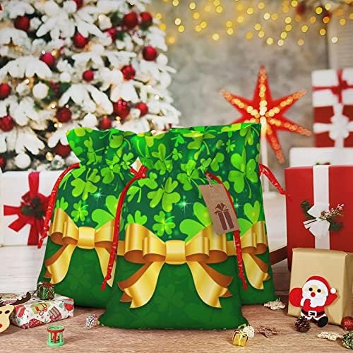 Жици Божиќни Торби За Подароци Зелени-Сјае-Детелина-Подароци На Патрик Торби За Завиткување Божиќни Вреќи За Завиткување Подароци Торбички Средни