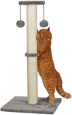 ПЕКАБ 32Високи Мачки Гребење Пост Сисал Јаже Нула Мислења Со Мека Кадифен Платформа Врвот И Интерактивни Топката Играчки Вертикална Гребење