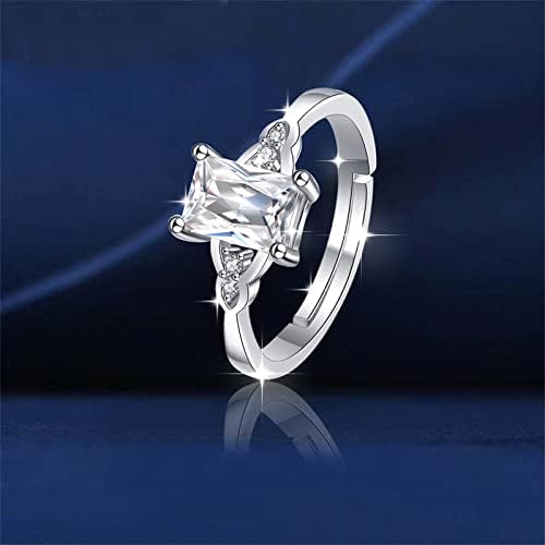 Прилагодливи отворени прстени за жени, позлатени сребрени прстени, елегантни скапоцени камења, кристал циркон, палецот прстени за