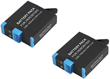 Замена на батеријата со 2-пакет AHDBT-801 за сребрена камера GoPro Hero5-Компатибилен со SPJB1B целосно декодирана батерија