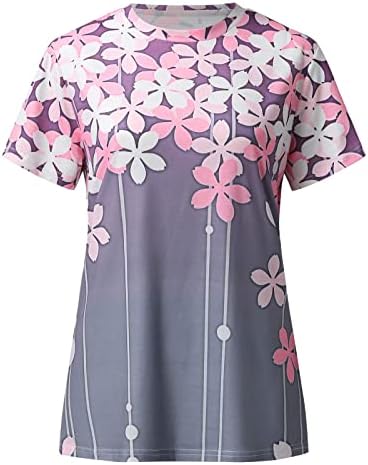 Женски летни врвови графички маички кратки ракави обични маици врвови со долги ракави за трчање кошули