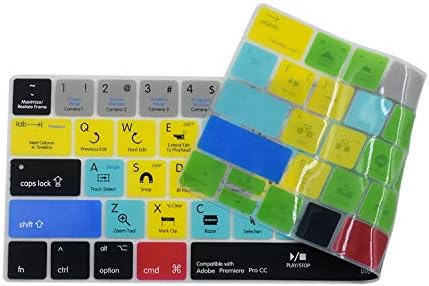 Премиера Pro CC Кратенки HotKey Silicone тастатура Покрие кожа за MacBook Pro Touch Bar 13 15 инчи M1 M2 2021 2022 2018