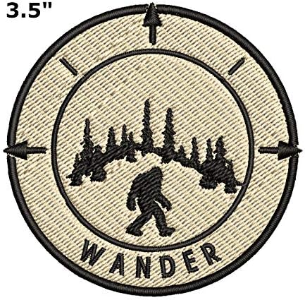Bigfoot Compass Wander 3,5 Извезена лепенка DIY Ironелезо или шиење декоративен одмор за патувања сувенир Аплика X-File Необјаснети
