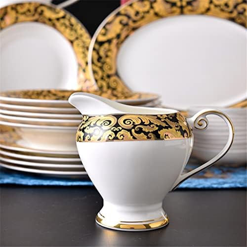FGUIKZ 15 парчиња класичен стил Керамички чај постави златен порцелан пијалок поставен за попладневен чај 6 лице