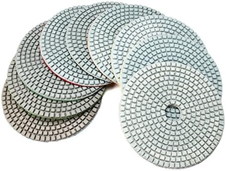 Хитмими 5 инчи 50-6000 подлога за полирање на дијаманти со влажно сув пескарење диск за мермерно бетонски гранит стакло - 100