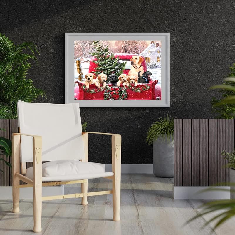 Дијамантски комплети за сликање за возрасни, DIY 5D Full Dright слики Уметнички занает за домашен wallид декор 12 × 16 инчи-Божиќно