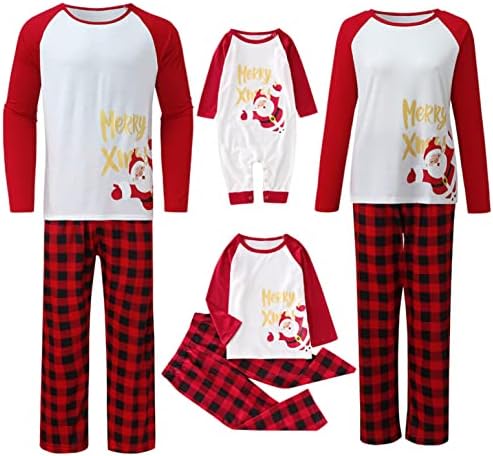 Семејни пижами XBKPLO, Божиќни пижами, декоративни пижами поставени со Божиќни пижами сетови за семејство од три