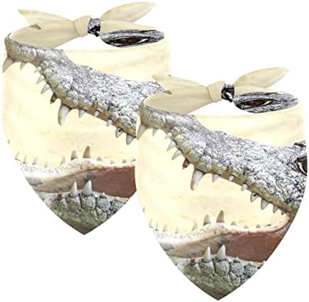 2 пакувања кучиња бандана аниамл крокодил алигатор отворена уста печати миленичиња шал прилагодлив триаголник бибс -додатоци за кучиња