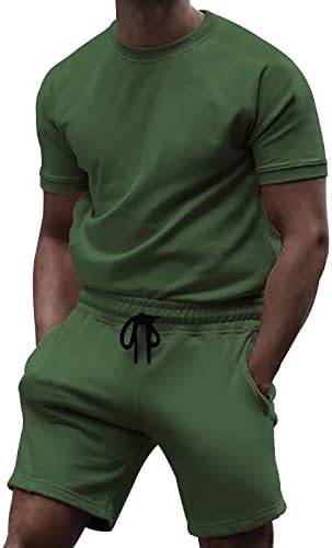 Менки шорцеви за мажи од Ymosrh Постави спортска облека 2 парчиња летни облеки во кошаркарски шорцеви за кошула за пот, кошула кошула