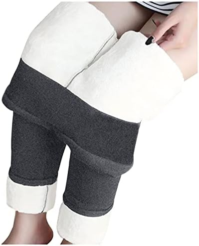 Iius Fleece ги постави хеланките за жени зимски топли термички хеланки со високи половини затегнати панталони панталони за кашмирски панталони