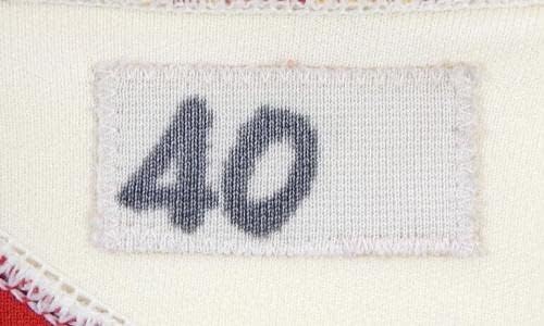 1986-87 Атланта Хоукс Мајк МекГреј 40 Игра користеше бела загрева јакна 40 DP30000 - НБА игра користена