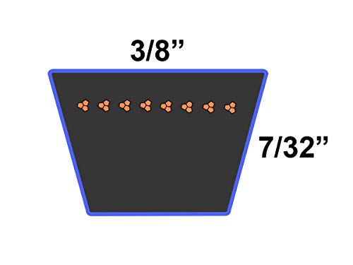 D&D PowerDrive ORB-H-1089 MTD 754-0139, 754-0257, 954-0139, 954-0257 Заменски појас на Kevlar, 3/8 x 38, 3LK дел, гума