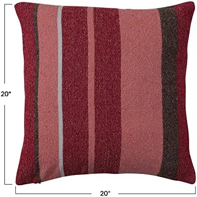 Креативна ко-оп 20 квадратна ткаена рециклирана памучна перница w/ленти, повеќе бои