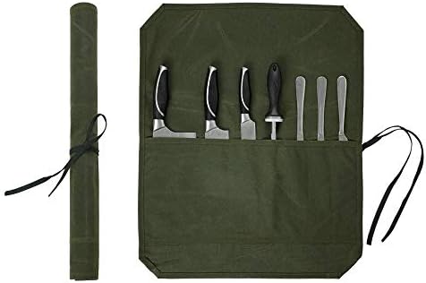 Тешка торбичка со ролна со ножеви со тешки платно, преносна торба за ножеви за готвачи, водоотпорна и издржлива
