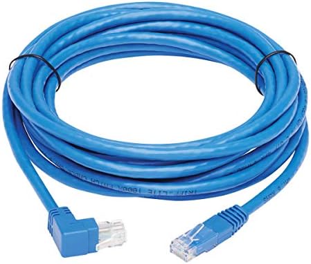 Tripp Lite up Angle CAT6 Ethernet кабел, Gigabit обликуван UTP мрежен кабел, сина, 15 ft.