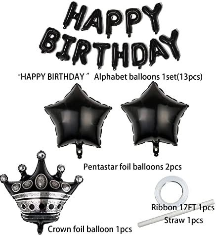 Круна среќен роденден балони комплет, среќен роденден банер, роденденски украси за жени деца момчиња девојчиња, круни и балони со