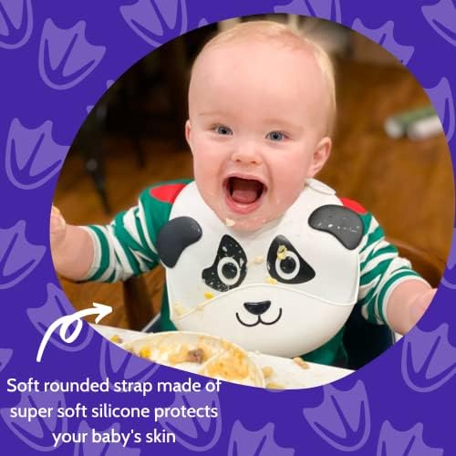 Глупав гуска сет од 2 силиконски животни за бебиња за бебиња и мали деца, водоотпорни, прилагодливи, меки, екстра широки џеб за фаќање храна