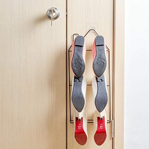 TJLSS повеќеслојни железни чевли решетки за леплива врата, монтирана со чевли за складирање на чевли, држач за плакари на плакарот,