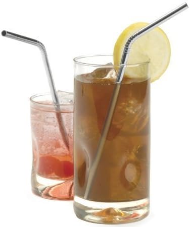 Здрави Сламки За Пиење Од Нерѓосувачки Челик, Сет од 4, Вклучена Четка За Бесплатно Чистење