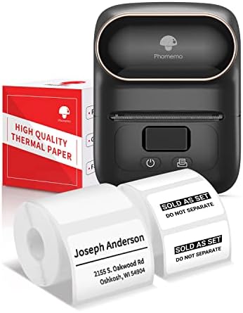 Phomemo-M110 Bluetooth Печатач Со Една Кутија 30 € 20mm Етикета, Термичка Етикета Печатач За Етикетирање, Мало, Баркод, Превозот, Накит, Кабел, Компатибилен За Android &засилувач; iOS С