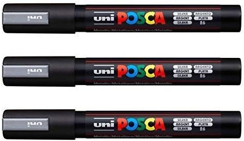 POSCA PC-5M Од Uni-Ball- [Пакет од 3] Бело