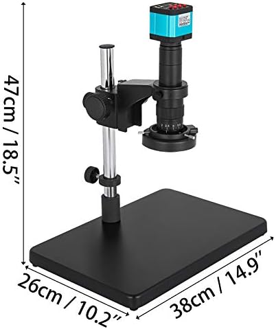 Microscope Vevor 14MP HDMI, микроскоп во индустријата 720p 30fps, 180x C-MOUNT LENS 32 GB TF картички, 144 светлосна ламба за осветлување, USB