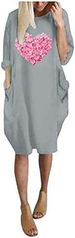 Fragarn цветни макси фустани за жени, женски скокач дами преголеми буги долг ракав џеб пулвер мини фустан