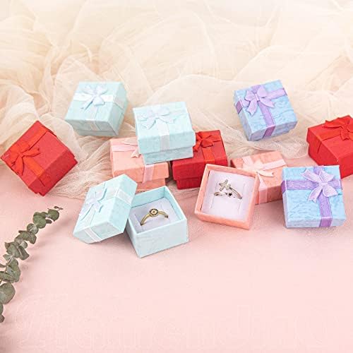 Framendino, 32 Парчиња Мини Подарок Кутија Во Собата 4 Боја Накит Кутија За Прстен И Обетка Накит Подарок Кутија За Годишнини Свадби