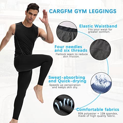 Панталони за компресија Cargfm за мажи кошарка Хелеги, јога, кои трчаат спортски тренинг, базел
