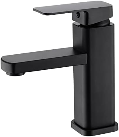 Тапа за бања црна, единечна дупка бања мијалник за мијалник со единечна рачка бања мијалник за миење тапа од не'рѓосувачки челик миксер