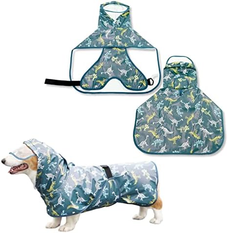 Куче мантил со аспиратор за мало куче, средно куче, лукално водоотпорна кучиња јакна од дожд со рефлексивна лента прилагодлива