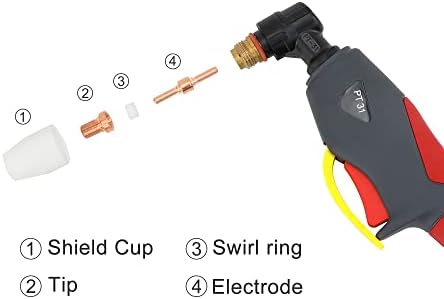 Flameweld 120pcs Плазма сечење потрошен материјал се вклопува во Cut40 50 со факел за сечење на воздушна плазма PT31, JG40, WSD-LG40