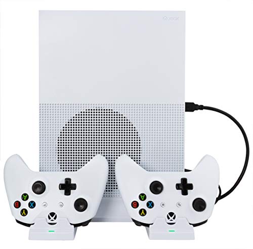Јок Кул И Наполнете Вертикален Држач За Ладење За Xbox One Вграден Вентилатор За Ладење Со Станица За Полнење Со Двоен Контролер