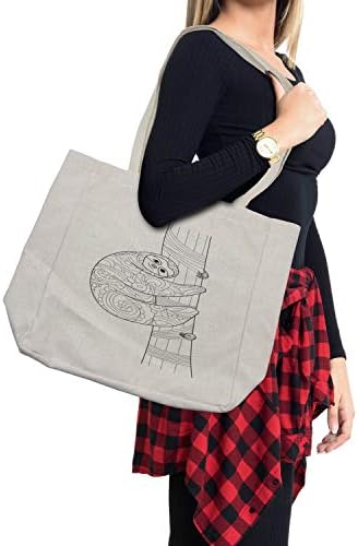 Торба за купување торбичка со амбсони, мрзнување на животни на гранка со украсени детали занишани елементи, еко-пријателска торба за