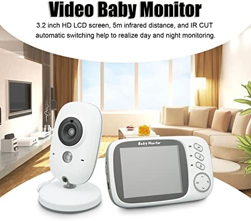 Jakoo Baby Monitor Infrared 3,2 инчен екран Дво -пат бебе монитор 2.4G WiFi 100240V за домашен приклучок во САД