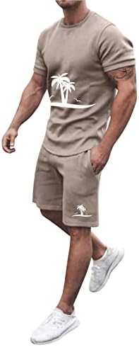 Менс 2 парчиња сетови летни мажи летни облеки на плажа со кратки ракави со кратки кошули со кратки кошули со костуми со костум
