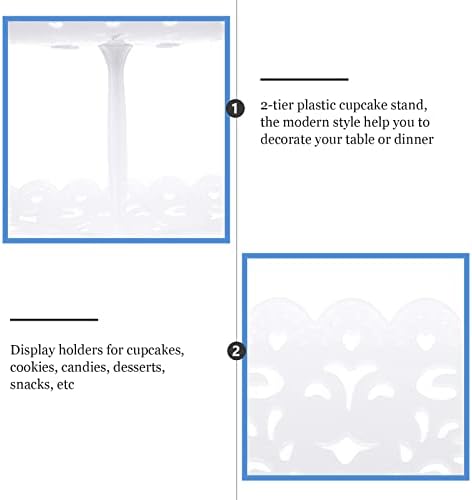 DOITOOL Десерт Табела Дисплеј Постави Маса Послужавник Cupcake Штанд Бонбони Дисплеј Кула 2-Ниво Десерт Торта Стојат За Свадба Партија Свадба