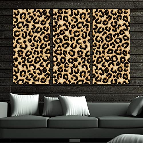 Wallидна уметност за дневна соба, маслено сликарство на платно Голема врамена леопард шема уметнички дела за декор за домашна