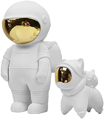 Олодо астронаут фигурин декор, астронаут статуа, вселенски скулптура биро играчка вселенска кучиња астронаут фигура на просторијата