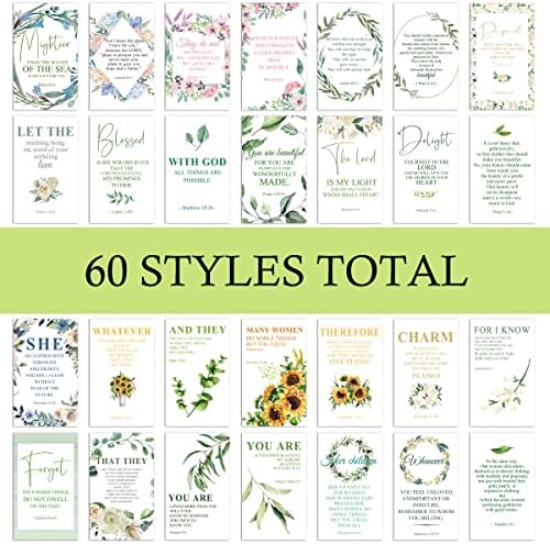 60 Инспиративни молитвени картички за жени со разновидни библиски стихови, верски картички за охрабрување за жени, мини картички за