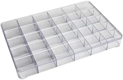 Кутија за складирање на компоненти MROMAX - PS фиксни 30 решетки за електронски компоненти контејнери со алатки, чисти 13,70 x 9.33 x 1,77