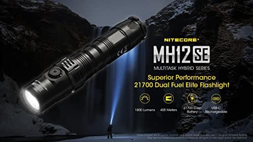 Nitecore MH12SE Супериорна изведба со двојно гориво со елитно гориво- 1800 лумени w/ 2x Дополнителна NL2150HPR батерија и еко-светлина