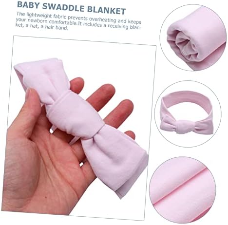 Kisangel 1 сет бебе ќебе за завиткување на ќебе за новите јазици за новорочно капаче поставено бебе памучно капаче за новороденче фотографија