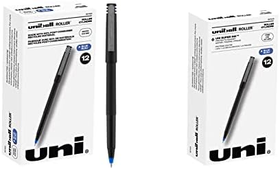 Пенчиња за ролери на Uni-Ball Rollerball Fine Point Micro Tip, 0,5 mm, Blue, 12 пакувања и 0,7 mm Rollerball Fine Point Pen, 12 пакувања