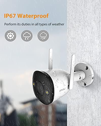 IMO Security Camera Outdoor Color Night Vision With Spotlight & Siren, 2.4G WiFi камера IP67 за домашна безбедност, 1080p со откривање
