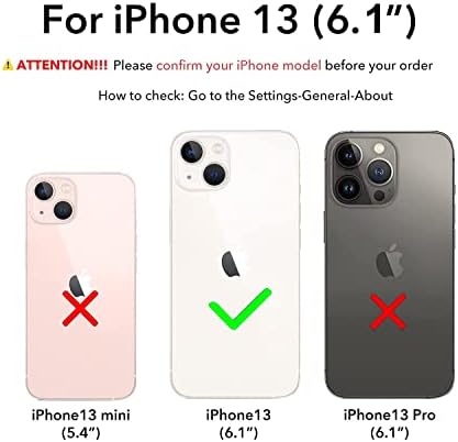 SECOWEL Наменета за Iphone 13 Случај, Розова Љубов Срцето iPhone Опфаќа Опал Модел Со Бисер Нараквица Синџир, Мека Tpu Анти-Гребење Камера