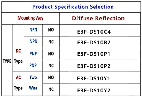 DASEB 1PCS Дифузна Рефлексија Фотоелектричен Прекинувач Инфрацрвен Сензор Прекинувач За Близина E3F-DS10C4/B2/P1/P2/Y1/Y2 NPN PNP