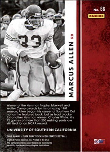 2018 Panini Elite Draft Picks 66 Marcus Allen USC Trojans Football Card