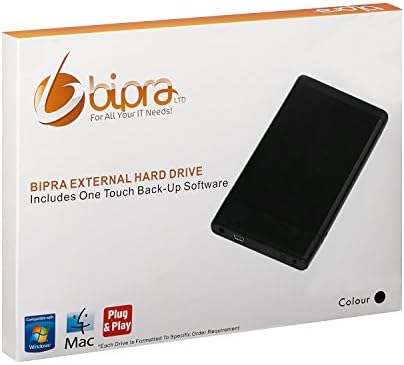 Bipra 500Gb 500 Gb 2.5 Инчен Надворешен Хард Диск Пренослив USB 2.0 Inc. Еден Допир Софтвер-Црна